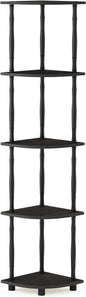 Furinno Turn-N-Tube 5 Tier Corner Display Rack Multipurpose Shelving Unit with Classic Tubes, Espresso/Black (18035EX/BK)