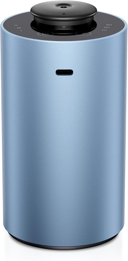 Airversa Waterless Essential Oil Diffuser for Home Aromatherapy Scent Diffusers with 3 Countdown Timer Settings or Timer-Off, 3 Mist Levels for Car Room Studio Office, ANX Premium Metal Ice Blue