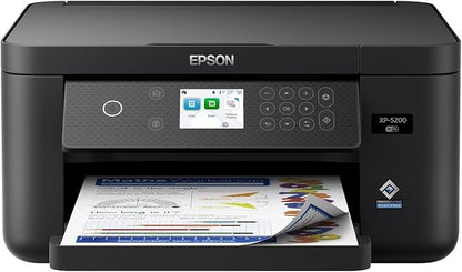Epson Expression Home XP-5200 Wireless Color All-in-One Printer with Scan Copy, Automatic 2-Sided Printing, Borderless Photos, 150-Sheet Paper Tray and 2.4' Colorfull Display - Black
