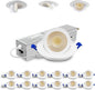 Adetu 2 Inch 5CCT Gimbal Led Recessed Lighting with Junction Box, 360°+90° Adjustable Recessed Can Lights, 2700K/3000K/3500K/4000K/5000K Selectable, 5W Eqv 50W, 550LM Brightness - ETL (White,12 Pack)