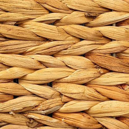 Household Essentials Wicker Stair Basket with Handles, Handwoven Water Hyacinth, Sits on Two Stairs, Lightweight, Natural - style: Water Hyacinth