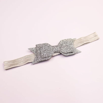 3pcs Baby Girl Bows Headband Chiffon Flower Hairband for Newborn Infant Toddler Soft Elastic Hair Bow Accessories for Baby Birthday Party (Grey, Standard size)