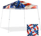 EAGLE PEAK 10x10 Slant Leg Pop-up Canopy Tent Easy One Person Setup Instant Outdoor Beach Canopy Folding Portable Sports Shelter 10x10 Base 8x8 Top (Stars and Stripes)