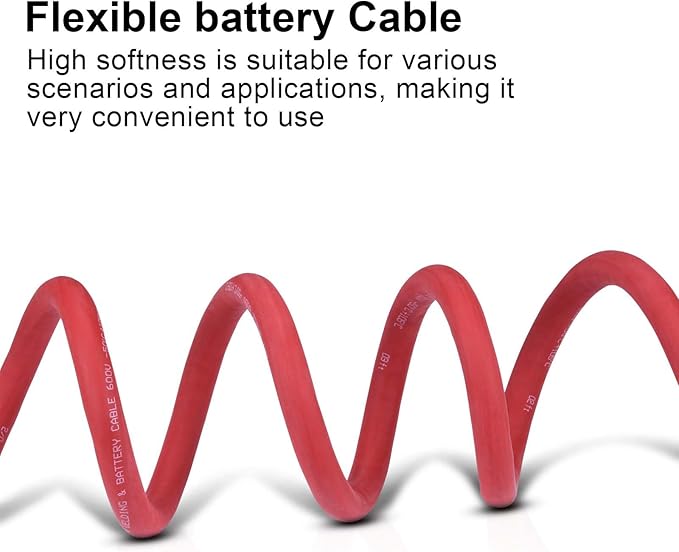Shirbly 2 Gauge Battery Cable, 5FT Red + 5FT Black 2 AWG Pure Copper Wire Welding Cable, for Automotive, Battery, Solar and Generator, Standard USA OFC Wire