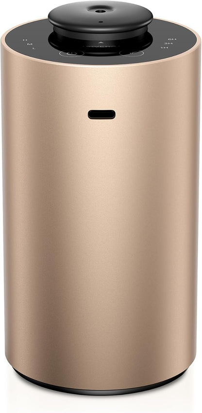 Waterless Essential Oil Diffuser for Home Aromatherapy Scent Diffusers with 3 Countdown Timer Settings or Timer-Off, 3 Mist Levels for Car Room Studio Office, ANX Premium Metal Desert Titanium