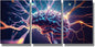 LSIUHWUWI Wall Art Painting Artificial Intelligence, Human Brain Neurons Firing and Neural Extensions Pictures Print on Canvas 3 Panel Canvas Wall Art Artwork Ready to Hang 16x24inchx3