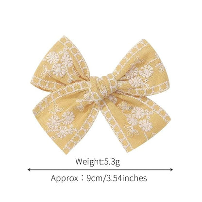Fairy Hairpins Bows Hair Baby Girl Hair Clips Lace Embroidery Solid Color Fully Lined Hair Accessories Bows for Girls Baby Infant Toddlers in Pairs (A1)