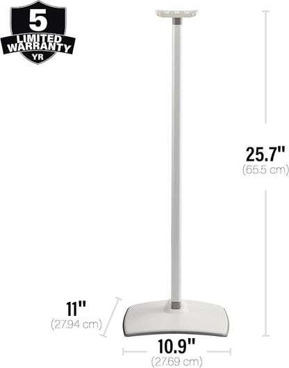 Sanus Height Adjustable Speaker Stand for Sonos Era 300™ - 17" Height Adjustment Sonos Stand Includes Carpet Spikes & Rubber Pads - Easy DIY Install Comes w/All Hardware - White
