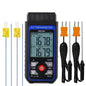 Thermocouple Thermometer Digital K Type Thermometer with 4 Thermocouples, -328~2500℉ Measuring Range HVAC Dual Channels Temperature Meter Gauge with LED Backlight & ADJ Compensation
