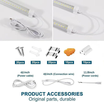 AQIQUUT Led Shop Lights 4FT 50W 6500K 7000LM Clear White,Shop Light 4FT 110V Linkable Integrated V-Shape for Shop Garage,Warehouse,Workbench and Workshop Commercial Bay Lighting(10-Pack)