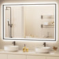 60x36 LED Bathroom Mirror with Lights, Black Aluminum Framed, Backlit + Front Lit, Lighted Bathroom Vanity Mirror for Wall, Anti-Fog, Memory Function, Dimmable, Shatterproof ETL Listed