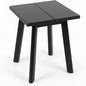 Black Teak Wood Shower Seat with Stainless Steel Legs – Waterproof Non-Slip Bath Stool, Indoor & Outdoor Use, 440 lbs Capacity, ADA Compliant, Handmade Compact Modern Design Bench