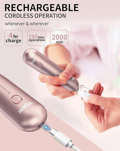 Cordless Electric Nail File Set, Rechargeable Pedicure Tools for feet, Professional Manicure Pedicure Kit 5 Speeds Hand Foot Care Nail Drill for Thick Nail Toenail Cuticle Women Men Pets