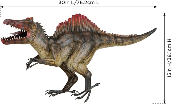 Regal Art & Gift Dinosaur Metal Statue – Indoor Outdoor Decorative Sculpture for Home & Garden Décor, Weather-Resistant Yard Art Figure for Patio, Lawn, Spinosaurus