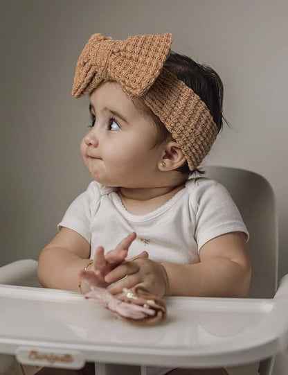 Stretchy Baby Girl Headbands Bows, Infant Headband Bows for Baby Bonnet Newborn Head Wraps Toddler Unisex (TD009)