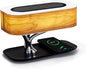 AMPULLA Masdio by Ampulla Bedside Lamp with Bluetooth Speaker and Wireless Charger, Table Lamp Desk Lamp with Sleep Mode Stepless Dimming