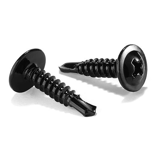 #8 x 3/4" Sheet Metal Screws 500PCS 410 Stainless Steel Truss Head Fast Self Tapping Screws Black Oxide by SG TZH