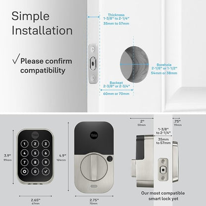 Yale Assure Lock 2 Touch Deadbolt, Oil Rubbed Bronze Smart Keyless Entry Door Lock with Wi-Fi Connected Touch Keypad and Fingerprint Scanner, YRD450-F-WF1-0BP