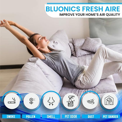 Bluonics Fresh Aire Water Air Washer, Air Revitalizer & Freshener with Night Light 7 LED Changing Colors & White Noise