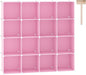C&AHOME Cube Storage Organizer, 16-Cube Shelves Units, Plastic Storage Cubes, DIY Closet Organizer, Modular Closet Storage Shelves Ideal for Home, Bedroom, 48.4" L × 12.4" W × 48.4" H Pink UPCS16P