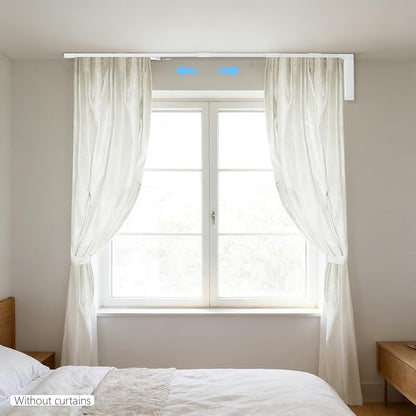 Electric Curtain Track, Retractable Motorized Curtains Rod For 2.2-3.2m/7-10.5ft, Automatic Curtain Opener w/Smart/Manual Control, Smart Curtains System for I-Rrail and U-Rail (For7-10.5ft)