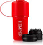 Hemper Keeper 3‑in‑1 Herb Grinder with Dual Storage Container - Smell‑Proof, Airtight & Water‑Resistant - Built‑In Removable Grinder, Dual Compartments for Flower & Ground - (Red)