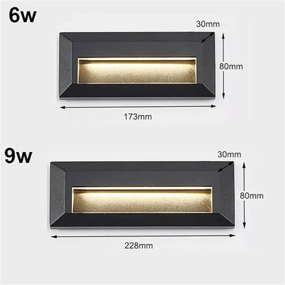 IP65 Surface Mounted Stair Deck Light Foot Light Waterproof Wall Light Indoor and Outdoor Garden Corridor(Cold White 6000K,6w 220v)