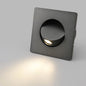 3W LED Wall Recessed Step Stair Lighting Bedside Reading Light Fixture Hidden On/Off Switch Adjustable Warm White Black Square