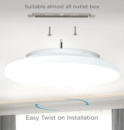 Flush Mount LED Ceiling Light Wired, 9 Inch 18W, 5 CCT 2700/3000/3500/4000/5000K, Brightness Settable 1800LM Surface Mount Closet Light for Stair Hallway Laundry Porch, White