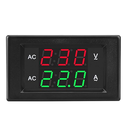 DROK Volt Amp Meter, AC 500V 100A Digital Voltmeter Ammeter Panel, 0.39 Inches LED 2in1 Multimeter, 2-Wire Voltage Amperage Tester Gauge with Current Transformer