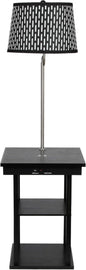 Brightech Madison w. Table & Lamp Combo, Desk Lamp with Wireless Charging Pad and USB Port, Bedside Reading Lamp, Nightstand Lamp with LED Bulb for Bedroom, Living Room, Office - Classic Black