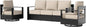 3 PCS Aluminum Patio Conversation Set - Outdoor 3-Seater Sofa, 2 360° Swivel Chair with 6" Thick Water-insistant Cushions, All-Weather Use Frame, Removable Cover, Ideal for Garden, Poolside (Beige)