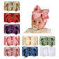 JIAHANG Grosgrain Ribbon Bow Nylon Headbands, 5.3 Inches Hair Bow Soft Turban Headwrap 9Pcs for Baby Girls Newborns Infants Toddlers (40KF-ribbon flower)