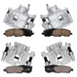 Detroit Axle - Front and Rear Brake Calipers w/Bracket + Brake Pads Kit Replacement for Chrysler 200 Sebring Dodge Caliber - 8pc