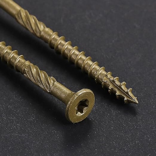 #10 * 2-1/4" Deck Screws, (180pcs) 2 lbs.Exterior Wood Screws, Rust Resistant epoxy Coated, Bronze, T25 Star Bit