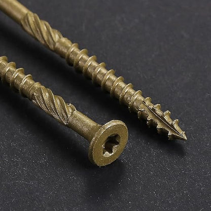 #10 * 2-1/4" Deck Screws, (180pcs) 2 lbs.Exterior Wood Screws, Rust Resistant epoxy Coated, Bronze, T25 Star Bit