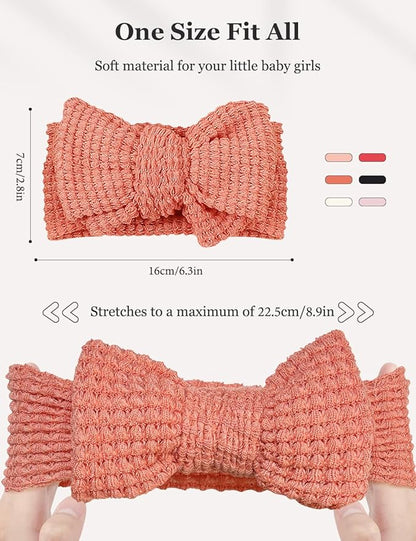 Stretchy Baby Girl Headbands Bows, Infant Headband Bows for Baby Bonnet Newborn Head Wraps Toddler Unisex (TD009)