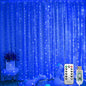 300 LED Fairy Lights, Twinkle Lights with 8 Light Modes, 9.8x9.8Ft Curtain String Lights Remote Control for Christmas, Bedroom, Indoor, Outdoor, Weddings, Party, Birthday Decor (Blue)