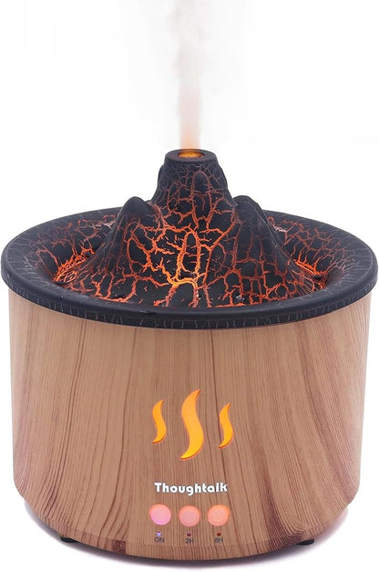 Volcano Essential Oil Diffuser & Humidifier for Bedroom, 400ml Cool Mist Aromatherapy Diffuser with 5 Night Light Modes, Small Ultrasonic Quiet Humidifier for Office, 36H Ultra-Long Time, Volcano Lamp