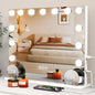VESAUR Hollywood Vanity Mirror with 10X/15X Magnification and Lights, USB/Type-C Port Makeup Mirror with 15 Dimmable LED Bulbs, 3 Color Modes, Tabletop & Wall Mount for Bedroom, Aluminum（23"x18"）