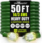 50ft Outdoor/Indoor Extension Cord 14/3 Gauge Heavy Duty 3 Prong SJTW, Waterproof, Flexible Cold-Resistant Long Power Cord,15A 125V 1875W, Green by LifeSupplyUSA