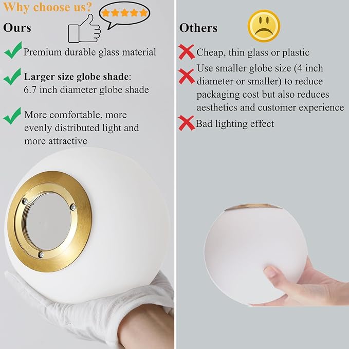 2 Pack Modern Mid Century Globe Pendant Lights,Brass Gold and Black Kitchen Island Pendant Lighting with Milk White Glass Shade,Hanging Pendant Light Fixtures for Living Room Bedroom