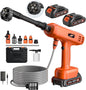 Cordless Pressure Washer, Portable Battery Power Washer Electric Car Pressure Washer Handheld with 6-in-1 Nozzle 3000mah Battery, Small Power Car Cleaner for Floor Garden Fence Depot