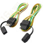 MECMO 4 Pin Trailer Wiring Harness w/Dust Cover, 16AWG 48-Inch Vehicle-Side and 25-Inch Trailer-Side 4-Way Flat Trailer End Conn