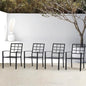 Outdoor Dining Chairs Set of 4, Metal Frame Stackable Patio Dining Chairs with Armrest, Wrought Iron Patio Bistro Chairs for Lawn, Backyard, Garden, Porch