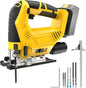 Cordless Jig Saw Compatible with Dewalt 20v Max Battery(No Battery) Brushless Jigsaw, Variable Speed, 45° Beveled Cuts, 3 Orbital Action, with Jigsaw Blades for Straight/Curve/Circle Cutting