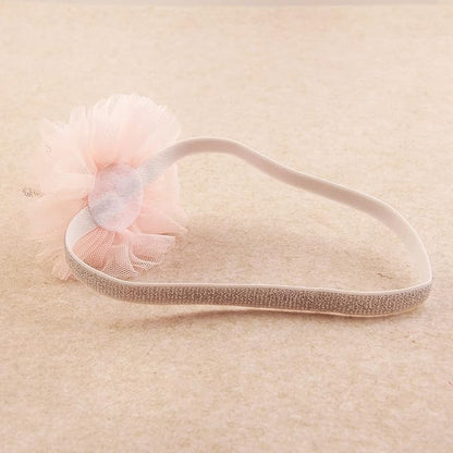 Nishine 1.3"x1.3" Mini Baby Girl Tulle Crown Headband Toddler Princess Crown Tiaras Birthday Photography (Silver, Elastic)