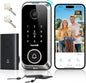 Hornbill Video Smart Lock with Camera: 10-in-1 Ring+2K Camera+Doorbell+Fingerprint Keyless Entry Door Lock, Built-in WiFi Deadbolt(only 2.4G), Two-Way Audio/App Remote Control/PIR, Satin Nickel