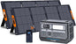 ALLWEI LiFePO4 Solar Generator 2400W with 2x 200W Solar Panels, 2048Wh Portable Power Station, Fast Charge in 1.5H, 4 AC Outlet, Home Battery Backup for RV Outdoor Camping Emergency Power Outage