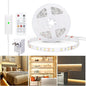 WOBANE Warm White LED Strip, Dimmable LED Light Strips with RF Remote and ETL Listed Adapter, 16.4ft Flexible Tape Lights for Kitchen,Under Cabinet,Bedroom, 3000K,300 LEDs Rope Light